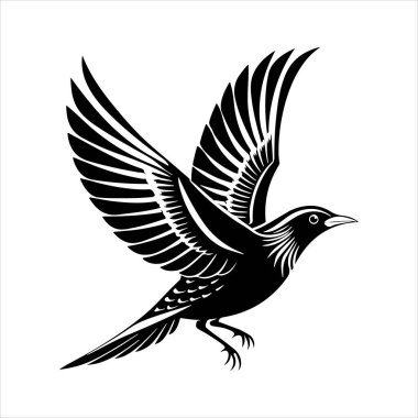 Avrupa sığırcık hattı sanat silueti vektör sanat illüstrasyonu