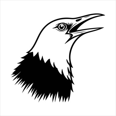 Avrupa sığırcık hattı sanat silueti vektör sanat illüstrasyonu