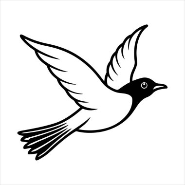 Avrupa sığırcık hattı sanat silueti vektör sanat illüstrasyonu