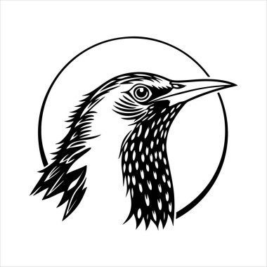 Avrupa sığırcık hattı sanat silueti vektör sanat illüstrasyonu