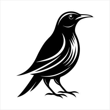 Avrupa sığırcık hattı sanat silueti vektör sanat illüstrasyonu