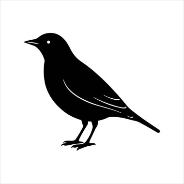 Avrupa sığırcık hattı sanat silueti vektör sanat illüstrasyonu