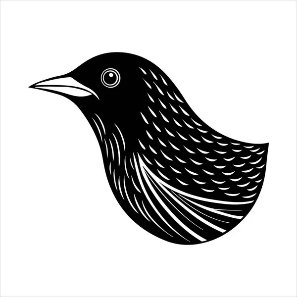 Avrupa sığırcık hattı sanat silueti vektör sanat illüstrasyonu