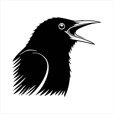 Avrupa sığırcık hattı sanat silueti vektör sanat illüstrasyonu