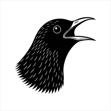 Avrupa sığırcık hattı sanat silueti vektör sanat illüstrasyonu