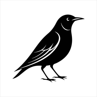 Avrupa sığırcık hattı sanat silueti vektör sanat illüstrasyonu