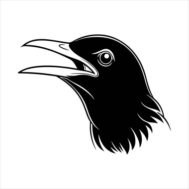 Avrupa sığırcık hattı sanat silueti vektör sanat illüstrasyonu