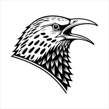 Avrupa sığırcık hattı sanat silueti vektör sanat illüstrasyonu