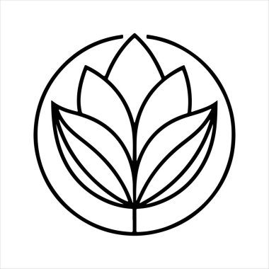 Beyaz arkaplanı olan lale çiçeği silueti vektörü