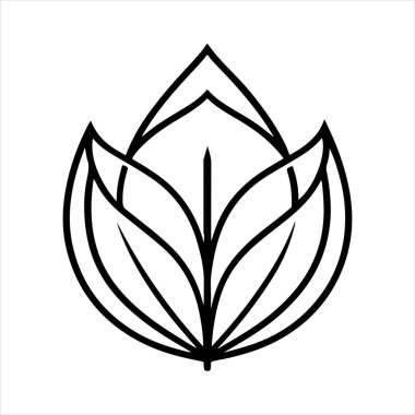 Beyaz arkaplanı olan lale çiçeği silueti vektörü