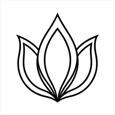 Beyaz arkaplanı olan lale çiçeği silueti vektörü