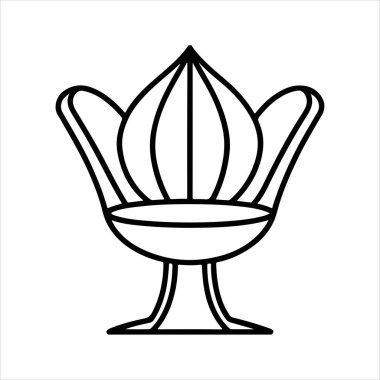 Beyaz arka planda çizgili sanat lale koltuğu çizimi