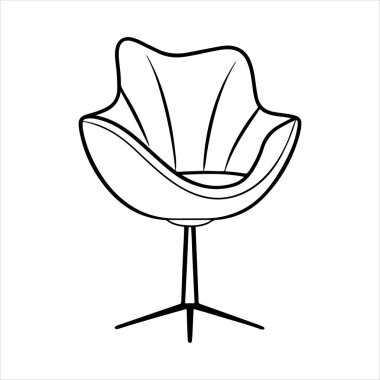 Beyaz arka planda çizgili sanat lale koltuğu çizimi