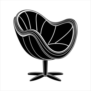 Beyaz arka planda çizgili sanat lale koltuğu çizimi