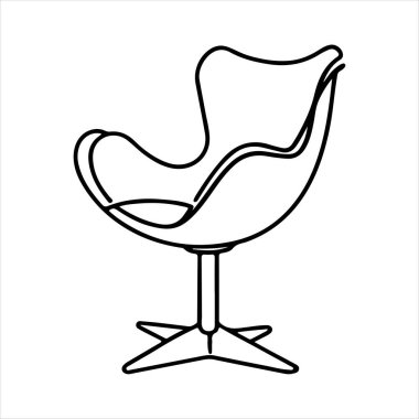 Beyaz arka planda çizgili sanat lale koltuğu çizimi