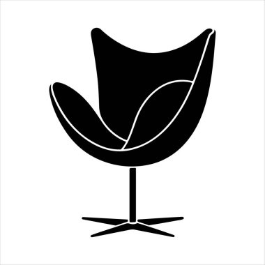 Beyaz arka planda çizgili sanat lale koltuğu çizimi