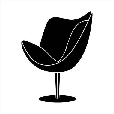 Beyaz arka planda çizgili sanat lale koltuğu çizimi