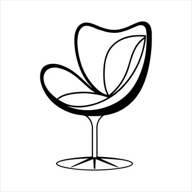 Beyaz arka planda çizgili sanat lale koltuğu çizimi