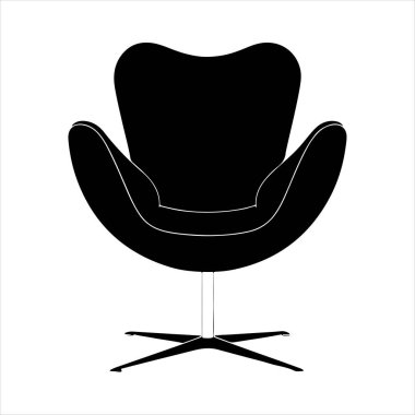 Beyaz arka planda çizgili sanat lale koltuğu çizimi