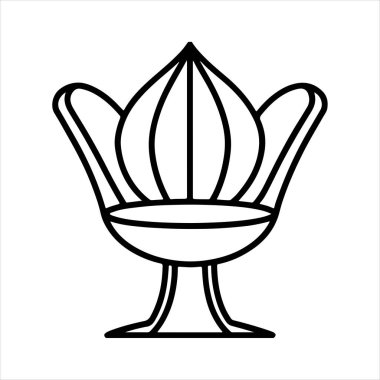 Beyaz arka planda çizgili sanat lale koltuğu çizimi