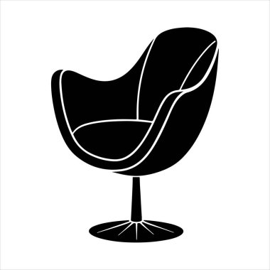 Beyaz arka planda çizgili sanat lale koltuğu çizimi