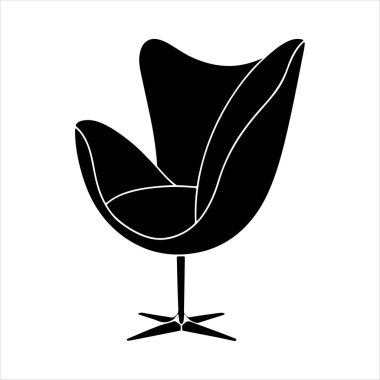 Beyaz arka planda çizgili sanat lale koltuğu çizimi