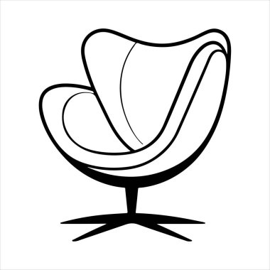 Beyaz arka planda çizgili sanat lale koltuğu çizimi