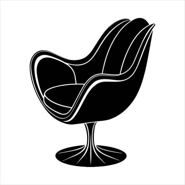 Beyaz arka planda çizgili sanat lale koltuğu çizimi