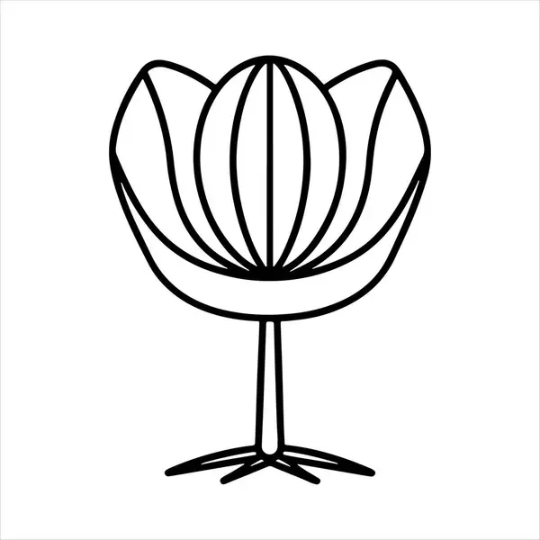 Beyaz arka planda çizgili sanat lale koltuğu çizimi