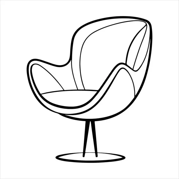 Beyaz arka planda çizgili sanat lale koltuğu çizimi