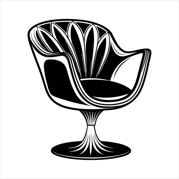 Beyaz arka planda çizgili sanat lale koltuğu çizimi