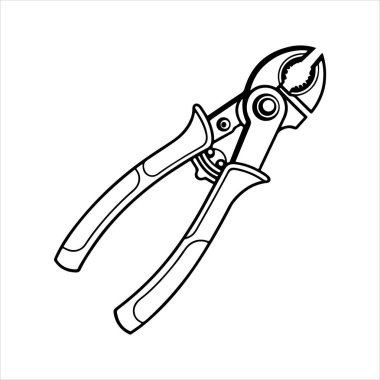 Manuel kablo kesici siluet vektör sanat çizimi