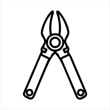 Manuel kablo kesici siluet vektör sanat çizimi