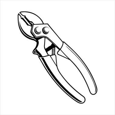 Manuel kablo kesici siluet vektör sanat çizimi