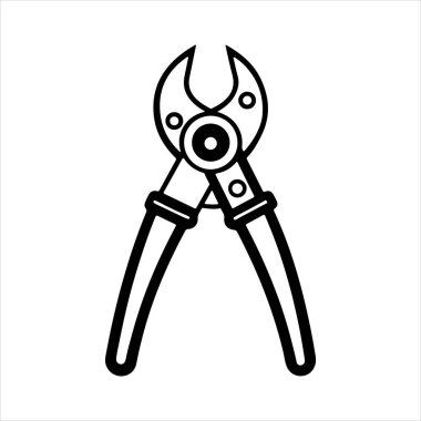 Manuel kablo kesici siluet vektör sanat çizimi