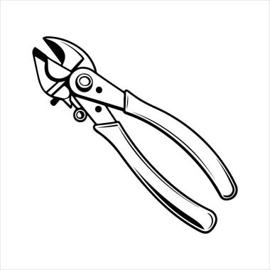 Manuel kablo kesici siluet vektör sanat çizimi