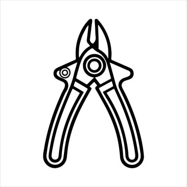 Manuel kablo kesici siluet vektör sanat çizimi