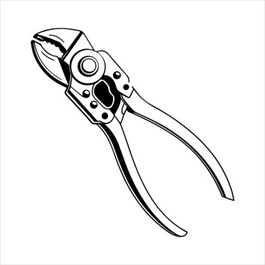 Manuel kablo kesici siluet vektör sanat çizimi