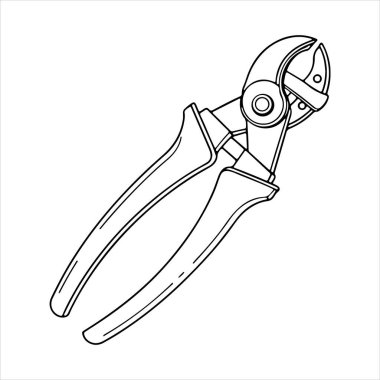 Manuel kablo kesici siluet vektör sanat çizimi