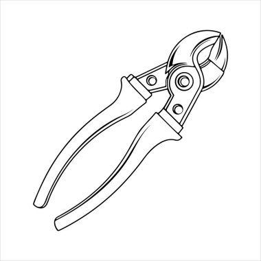 Manuel kablo kesici siluet vektör sanat çizimi