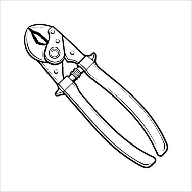 Manuel kablo kesici siluet vektör sanat çizimi