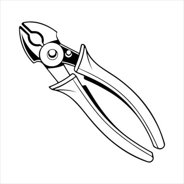 Manuel kablo kesici siluet vektör sanat çizimi