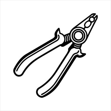 Manuel kablo kesici siluet vektör sanat çizimi