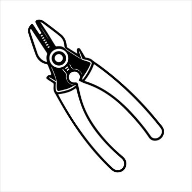 Manuel kablo kesici siluet vektör sanat çizimi