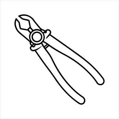 Manuel kablo kesici siluet vektör sanat çizimi