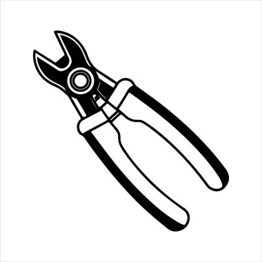 Manuel kablo kesici siluet vektör sanat çizimi