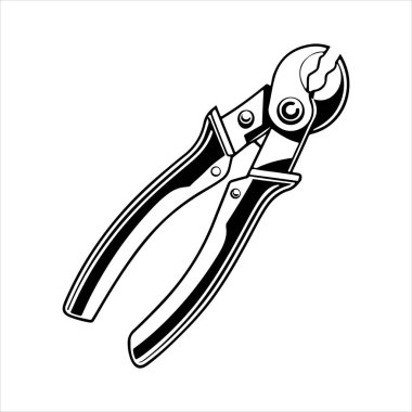 Manuel kablo kesici siluet vektör sanat çizimi