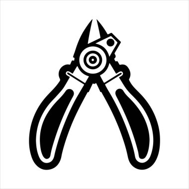 Manuel kablo kesici siluet vektör sanat çizimi