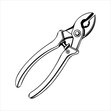 Manuel kablo kesici siluet vektör sanat çizimi