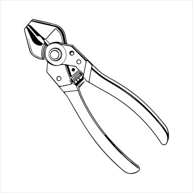 Manuel kablo kesici siluet vektör sanat çizimi